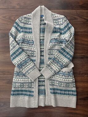 J. McLaughlin Fair Isle Shawl Collar Cardigan sweater
